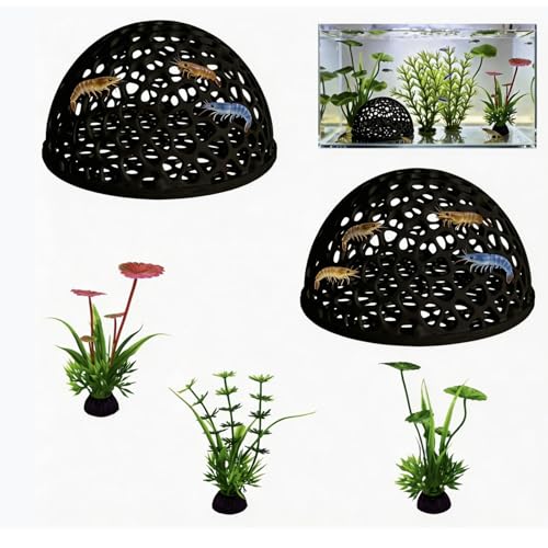 5-piece Aquarium Shrimp Hiding Set, Aquarium cave shelter, Small Fish Habitat Tunnels and Caves, Providing a Place for Small Shrimp to Breed, Play, and Rest