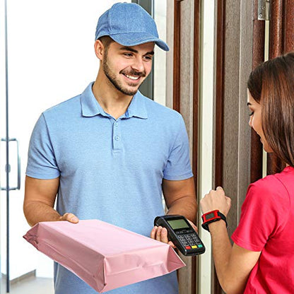 Metronic Poly Mailers 12x15.5 100 Pack, Strong Adhesive Shipping Envelopes for Clothing, Medium Shipping Bags for Small Businesses, Waterproof Mailers Poly Bags for Shipping, Packages Bags Light Pink - size: 12x15.5 100PC