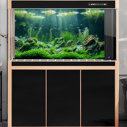 2 Packs Underwater Aquarium Background Lush Green Aquatic Plants Fish Tank Background Undersea Stone with Moss Tropical Reptile Tank Backgrounds Under The Sea World Aquarium Backgrounds 24x12in - color: Dark Green, size: 24(W)x12(H)in