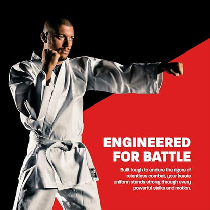 Karate Uniform for Kids & Adults Lightweight Student Karate Gi Martial Arts Uniform with Belt - size: 1 (4'6'' / 90lbs)