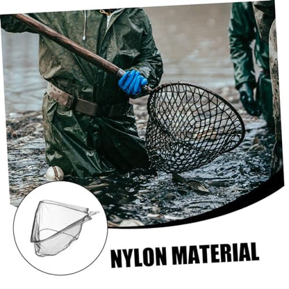 Toyvian Portable Detachable Fishing Net Head Stainless Steel Solid Mesh Basket Lightweight Fish Friendly Catching Tool for Lakes Rivers and Boats Compact Replacement Net for