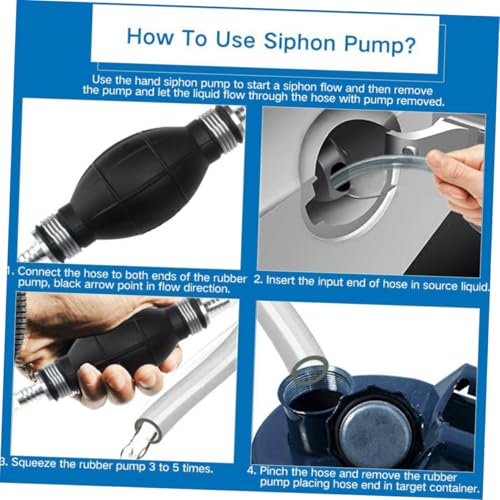 INOOMP Manual Siphon Pump Suction Hose for Car Fuel and Water Transfer, Handheld Vehicle Oil Tube with Guide Hose, Useful Water Siphon Kit for Aquarium and Automotive Use