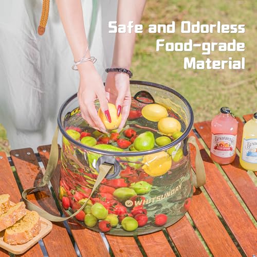 7 Gallon Collapsible Bucket, Water Container Portable for Fishing Camping Car Washing Hiking - color: Transparent