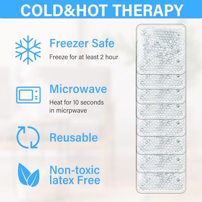 Trelaco 30 Pack White Small Ice Packs for Injuries Reusable - color: Clear