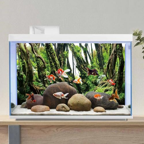 AWERT 36x24 inches Tree Branches Aquarium Background Green Algae Aquarium Background River Bed & Lake Fish Tank Background Vinyl Background - size: 36x24in/90x60cm