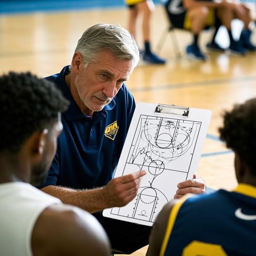 Eco Friendly PVC Multi Sport Coaching Clipboard Reusable Tactical Board for Basketball,Soccer,Volleyball,Handball and Futsal Portable Training Essential for Coaches - style: Basketball Board