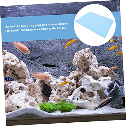 Fish Tank Pad Aquarium Leveling Mat Fish Aquarium Accessories Glass Aquarium Fish Tank Cushioning Mat Fish Supplies Fish Tank Accessories Aquarium Stand Black Blue Foam Non-Slip