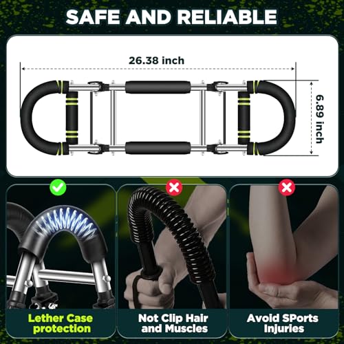 Twister Arm Trainer with Grip Strength Trainer, 20-270lbs 9-Level Adjustable Chest Workout Equipment, Arm Trainer for Men Women, Home Gym Strength Trainer, Chest and Arm Exerciser - color: Green