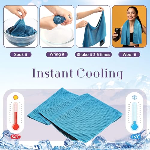Redbaker 90 Pcs Cooling Towels Bulk for Neck Face 40"x12",Bright Color - color: Bright Color