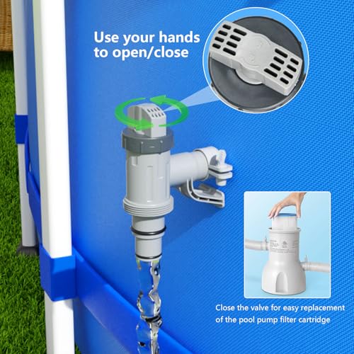 Plunger Valve with Holder for Above Ground Pools - Pool Hose Adapter Replacement Parts Compatible with Bestway Coleman Pool Filter Pump (1 Pack)