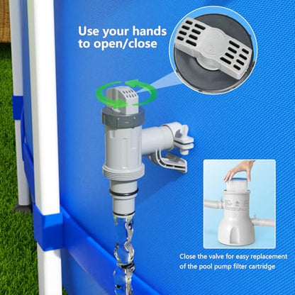 Plunger Valve with Holder for Above Ground Pools - Pool Hose Adapter Replacement Parts Compatible with Bestway Coleman Pool Filter Pump (1 Pack)
