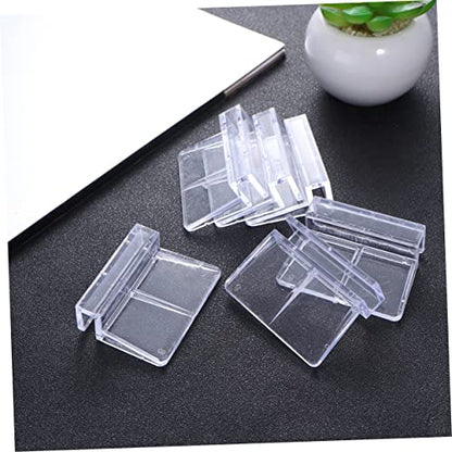Happyyami Fish Tank Cover Support Brackets 20pcs Plastic Aquarium Bracket for 5-6mm Glass Tank Practical Aquarium Support Set