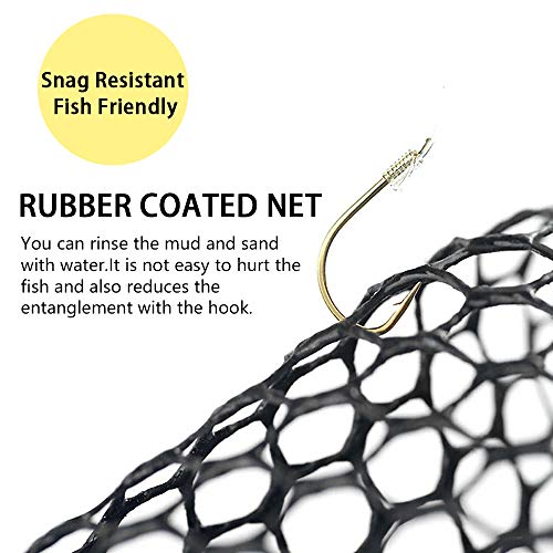 SAN LIKE Fishing Net Fish Landing Net Collapsible Fish Net with Anti-Slip Telescoping Rubber Pole Handle for Kids Adults in Saltwater Freshwater Multi-Size Extending to 37/42/43/51/69/71/89/98inch - color: Fiberglass pole,length 53.14" to 98.42"