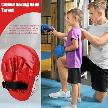 Boxing Target Pad Thick Adjustable Punching Curved Focus Mitts - color: Red