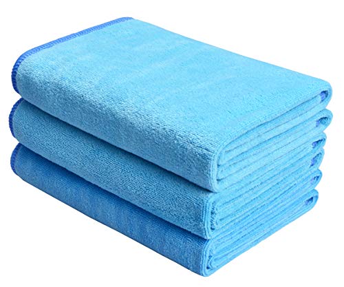 HOPESHINE Gyms Towels for Men & Women Microfiber Exercise Fitness Home Absorbent Sweat Yoga Towels Sports Towels Soft Fast Drying 16inch x32inch 3-Pack - color: Light Blue 3-pack