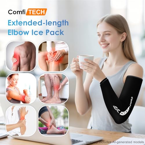 ComfiTECH Full Arm Elbow Ice Pack Wrap, Tennis Cold Sleeve, Large - size: Large