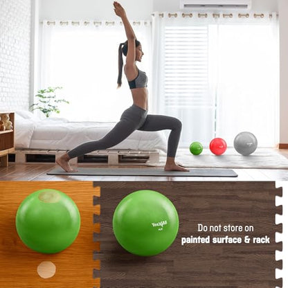 Yes4All Weighted Toning Balls for Exercise, Soft Medicine Balls for Exercise, Pilates, Yoga, Balance, Flexibility, 2-10lbs - color: H. 4lb - Green, style: B. Diamond Grip - Knurl