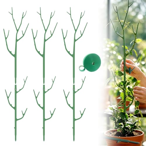 6 Pack Stackable Monstera Plant Support Stakes, Garden Plant Stakes for Indoor and Outdoor Plants, Moss Poles Holder Stick Monstera Plant Stem Supports Structures for Climbing Potted Plants (6 Pack) - color: 6 Pack