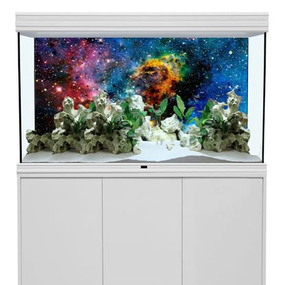 AWERT 24x12 inches Galaxy Aquarium Background Cloud Stars and Colorful Cosmic Universe Fish Tank Background Mystery Space Terrarium Background