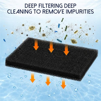 6 Pack Fish Tank Filter Sponge, 6.3x3.9x0.79in Inch Aquarium Filter Sponge Aquariums Filters Media for Fish Tank Sump Canister Filters for Freshwater and Saltwater Aquariums