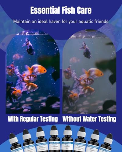 Pawfly 5 in 1 Aquarium Water Master Test Kit, Aquarium Water Test Kit Fish Tank Water Testing Kit for pH Nitrite Nitrate Ammonia & Phosphate, Aquarium Test Kit for Freshwater & Saltwater Fish Tanks - color: Blue Standard Kit Pack