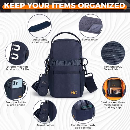M2C® Premium Magnetic Gym Bag, Attaches to Gym Equipment, Holds 12 lbs