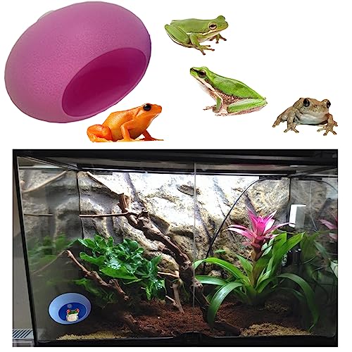 2Pcs Egg Shaped Frog Habitats with Suction Cups - Cute Frog Terrarium & Dish Holder, Ideal for Tree Frogs, Toads & Tadpoles
