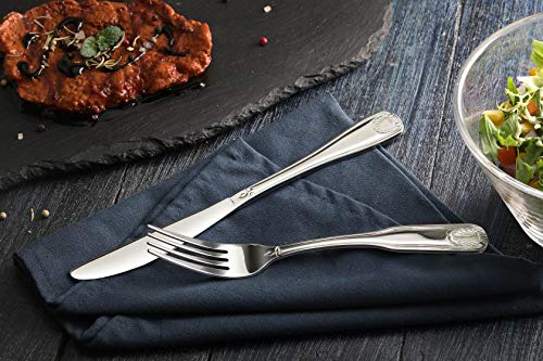 New Star Foodservice Shell Pattern 18/0 Stainless Steel Dinner Knife, 8.6-Inch, Set of 12, Commercial Grade - size: Dinner Knife (8.6-inch)