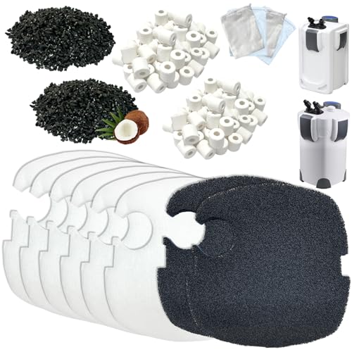 16-Set Aquarium Filter Replacement Media Compatible with SUNSUN Canister Filters HW-304A/304B, 404A/404B, 704A/704B and 3000,PolarAurora 525 GPH - size: SUNSUN HW-304A/B,404A/B,704A/B 3000 Media Set