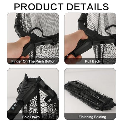3Pcs Fishing Tool Kit Includes Folding Fishing Landing Net, Fish Lip Gripper, Multifunctional Pliers with Lanyard Sheath, Fishing Gear Accessories Equipment Gifts for Fishermen