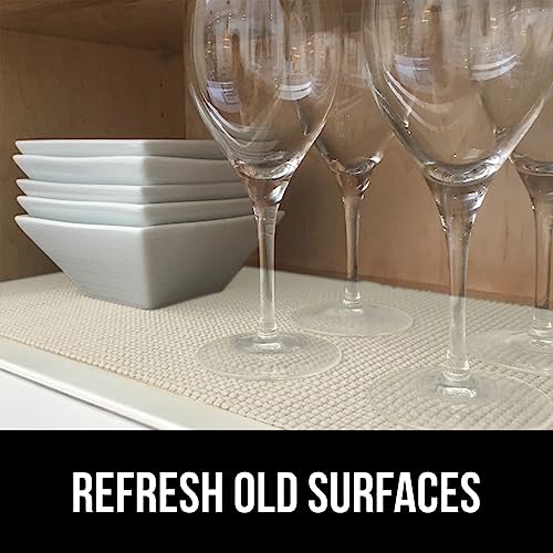 GORILLA GRIP powerGRIP Drawer Shelf and Cabinet Liner, Thick Strong Hold, Non-Adhesive Liners Protect Kitchen Cabinets and Cupboard, Bathroom Drawers, Easy Install, Breathable Mat, 12" x10' Cream - color: Cream, style: 12" x 10'