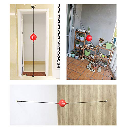 Speed Punch Bag Leather Speed Ball Hanging Boxing Punching Ball, Double End Ball with Boxing Reflex Ball for Gym MMA Boxing Sports Punch Bag - color: Red