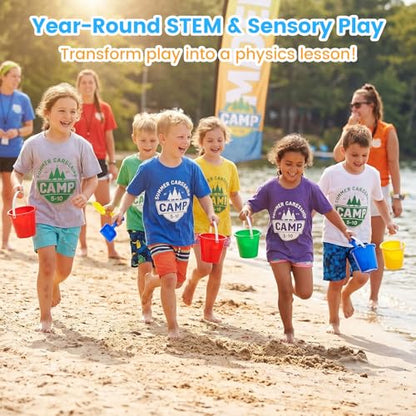 28Sets Sand Buckets and Shovels for Kids, Beach Buckets Travel Sand Toys, Beach Essentials, Fun Summer Activities