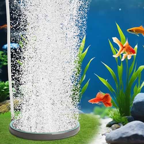 4 Inch Air Stone for Aquarium – Quiet Large Round Airstone with Valve, High Efficiency Oxygen Diffuser for Enhanced Water Circulation, Ideal for Medium Freshwater & Saltwater Fish Tanks - size: 4 inch