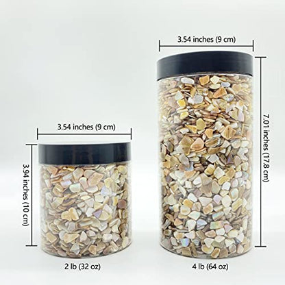 Yew & Tulip Natural Crushed Shells Chips, 32 oz (2 lb) Irregular Mother of Pearl Mosaic Fragments for Crafts, Home Décor, Vase Filler, Wedding, Fish Tank, Wedding, DIY etc. (32 oz (2 lb), Warm)