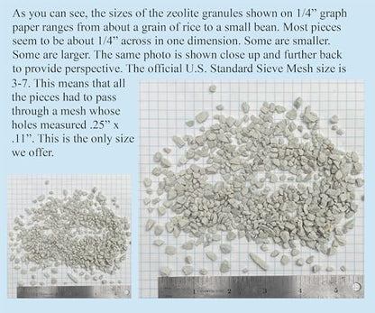 Clinoptilolite Zeolite Granules: Soil Amendment, Odor Control | Also used in aquarium, pond and swimming pool purification, barn odor, chemical spills, de-icing walks, flower pot decor