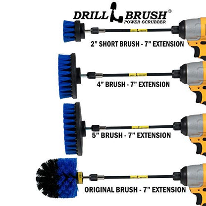 Boat Cleaning Accessories - Swimming Pool Scrub Brush - Medium Stiffness Brush Scrub Kit with Extension - Boat and Hull Cleaning Brush Set - Deck and Dock Cleaning Tools - Tank Cleaning Brush Set - color: Blue