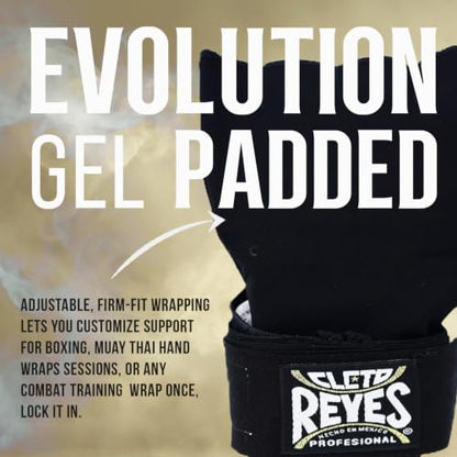 CLETO REYES Evolution Gel Padded Hand Wraps for Boxing, Slip On Under Gloves for Men and Women, MMA, Kickboxing, Muay Thai Accessories - size: Medium