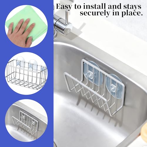 8 Pcs 2 Sizes Sponge Holder Suction Cup, 2 Inch and 2.5 Inch PVC Heavy Strength Large Clear Sucker Without Hooks Replacement Suction Cups for Sponge Holder, Kitchen