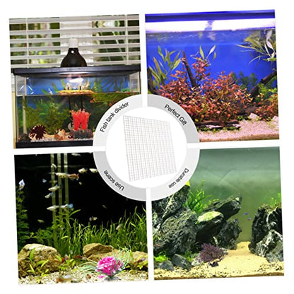 Abaodam 1set Aquarium Divider Panel Fish Tank Isolation Grid Suction Clips Mesh for Breeding and Compartmentalization for Fish Use