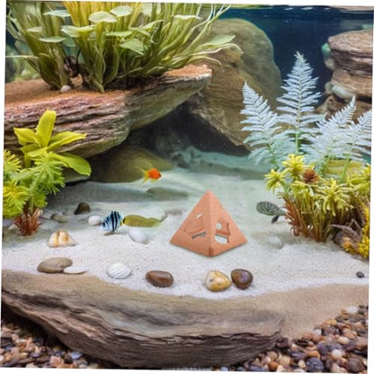 POPETPOP Aquarium Hiding Cave Shrimp Hideout Fish Breeding Box Decorative Fish Tank Accessory Ceramic Hiding Cave