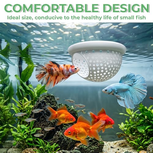 2 PCS Floating Betta Hammock & Shrimp Shelter, 3D Printed Aquarium Hammock | Floating Bettas Hide and Shrimp Cave Safe Resting Spot with Feeding Ring for Bettas Small Fish Betta Fish Tank Accessories(Wh