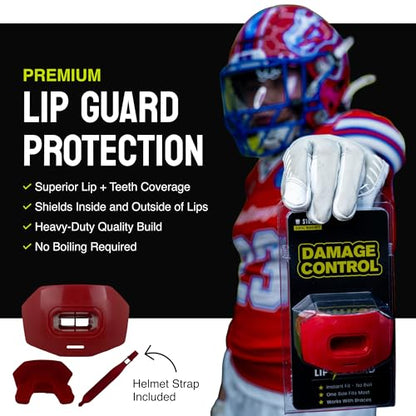 DAMAGE CONTROL Youth Football Mouth Guard – Red - color: Red