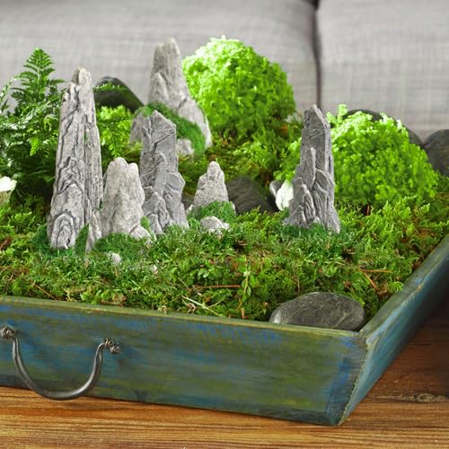 Desktop Rockery Decorations Micro Landscape Accessory for Home Desktop 8Pcs Resin Rockery Stones Ornament Aquarium Tank Decoration