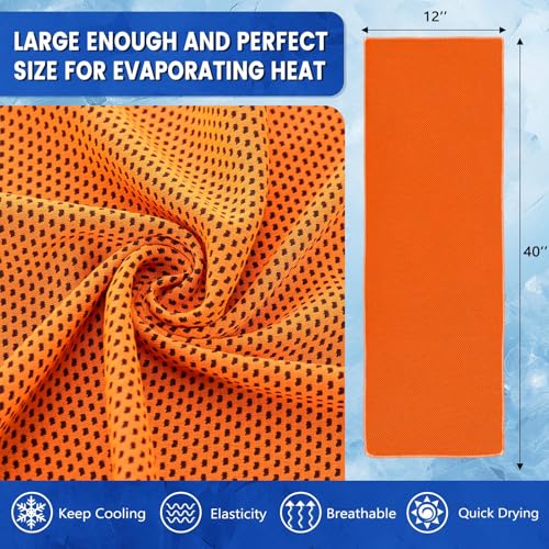 Hosuly 100 Pack Cooling Towels, 40"x12" - color: Orange
