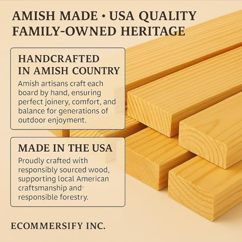 10 FT NATURAL Amish Made Garden Bridge with DOUBLE RAILS for Walkway, Backyard Pond & Landscaping, Outdoor Wooden Footbridge for Koi Pond, Japanese Style Decorative Bridge, Made in USA
