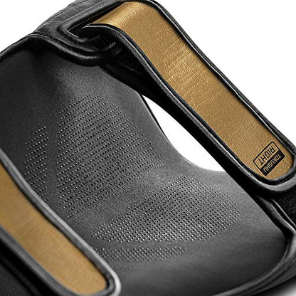 Hayabusa T3 Striking Shinguards - Men and Women | MMA Protection, Muay Thai Kickboxing, Sparring Pads, Martial Arts Gear, Adjustable Straps, Impact Padding, Elastic Fit - color: Black/Gold, size: Small