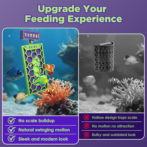 Magnetic Seaweed Feeder, Swinging Motion Nori Feeder, Seaweed Clip for Tangs Angels Freshwater and Shrimp Tanks (Green & Purple) - color: GREEN & PURPLE