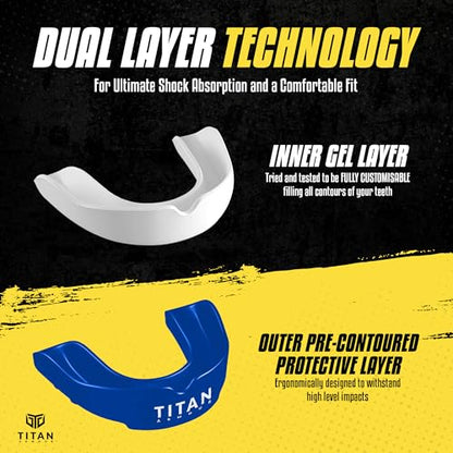 Mouth Guard Boxing, Dual-Layer Boil & Bite Mouthguard, Adult | Premium Dual-Layer | Case Included | Adult & Youth Custom-Fit Mouthpiece | Football, MMA, Hockey, Lacrosse, BJJ, Basketball - color: Blue, size: Junior Under 11