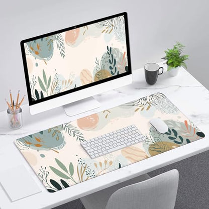 Abstract Boho Desk Mat Gaming Mouse Pad Green Pink XL Mouse Pad Large Mousepad Extended Laptop Keyboard Mat Gaming Desk Pad Mouse Mat Office Computer Keyboard Laptop Home 31.5"x11.8" - color: Abstract Boho_001, size: 11.8" x 31.5"